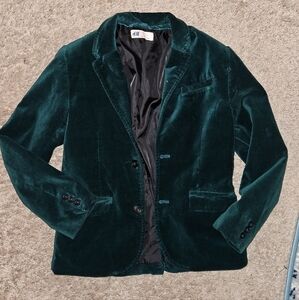 Boys Velvet Green Blazer